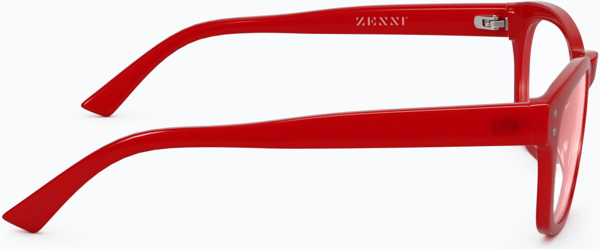 Side view of Rectangle Glasses 125018 in Red thumbnail