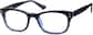 Angle view of Rectangle Glasses 125021 in Black/Blue thumbnail