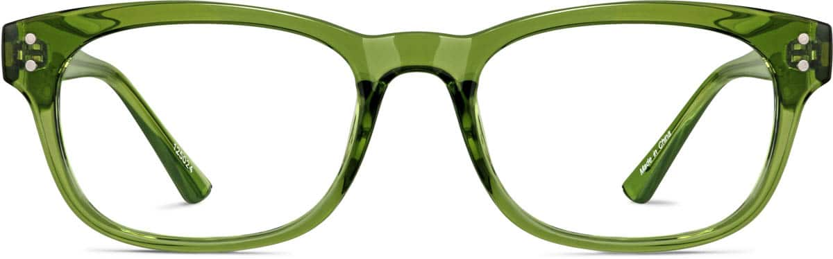 Front view of Rectangle Glasses 125024 in Green