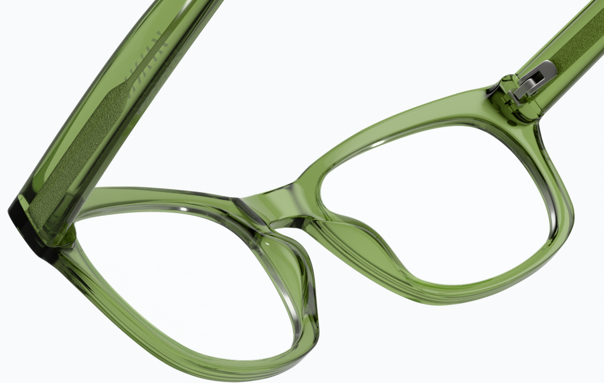 See-through view of Rectangle Glasses 125024 in Green thumbnail
