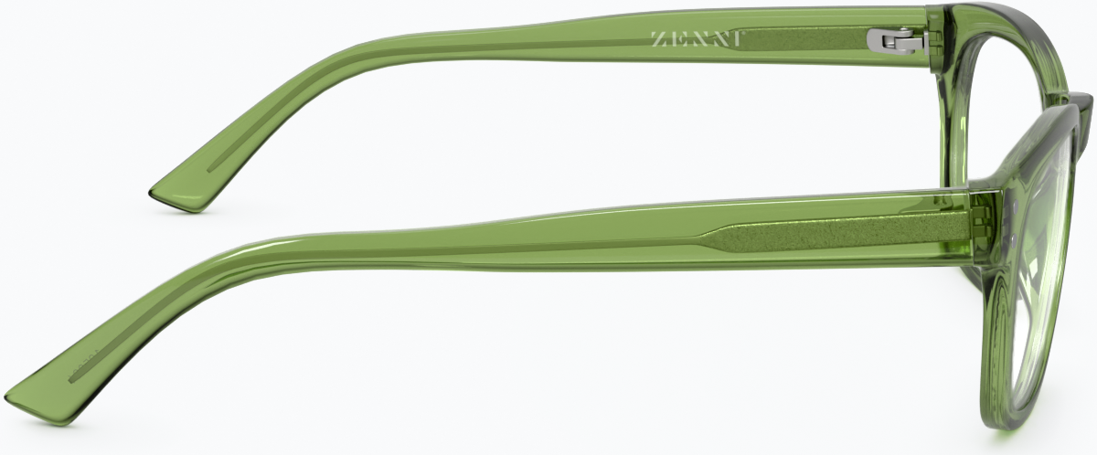 Side view of Rectangle Glasses 125024 in Green thumbnail