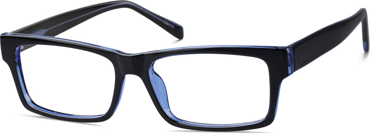 Zenni Classic Rectangle Prescription Glasses Blue Plastic Full Rim Frame