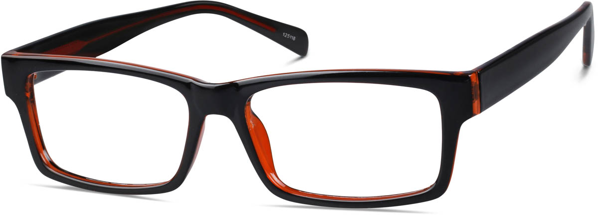 Zenni Rectangle Prescription Glasses Red Plastic Full Rim Frame
