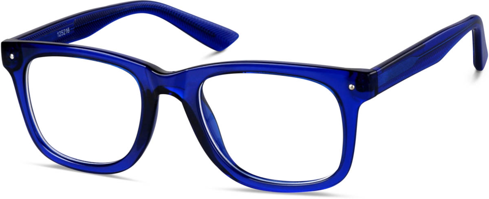 Zenni Square Prescription Glasses Blue Plastic Full Rim Frame