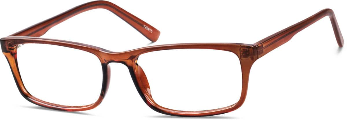 Angle view of Rectangle Glasses 125415 in Brown