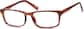 Angle view of Rectangle Glasses 125415 in Brown thumbnail