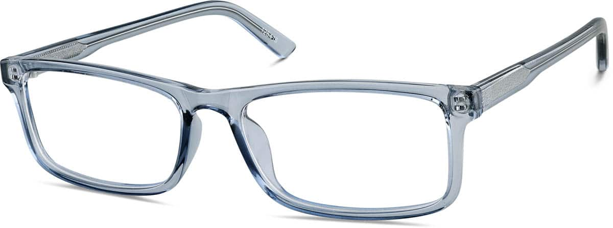 Angle view of Rectangle Glasses 125416 in Blue