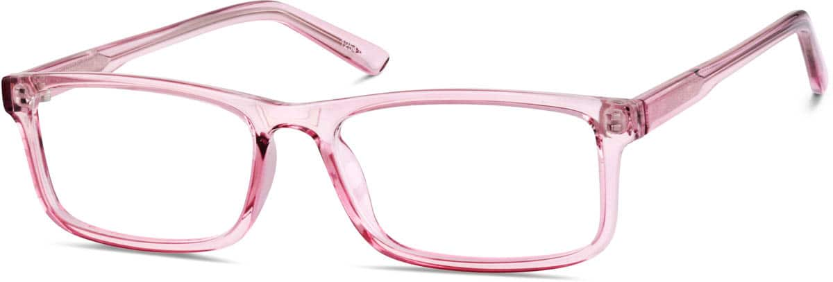 Angle view of Rectangle Glasses 125417 in Pink