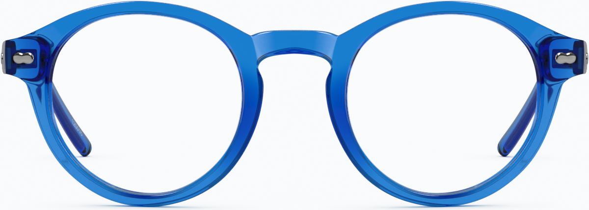 Front view of Round Glasses 125516 in Blue thumbnail