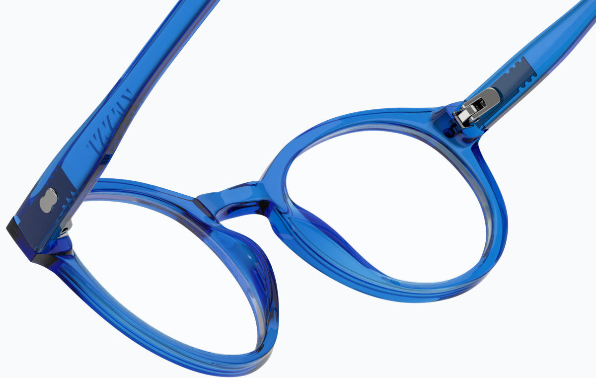 See-through view of Round Glasses 125516 in Blue thumbnail
