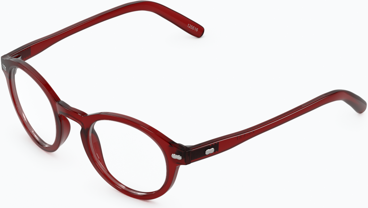 Angle view of Round Glasses 125518 in Red thumbnail