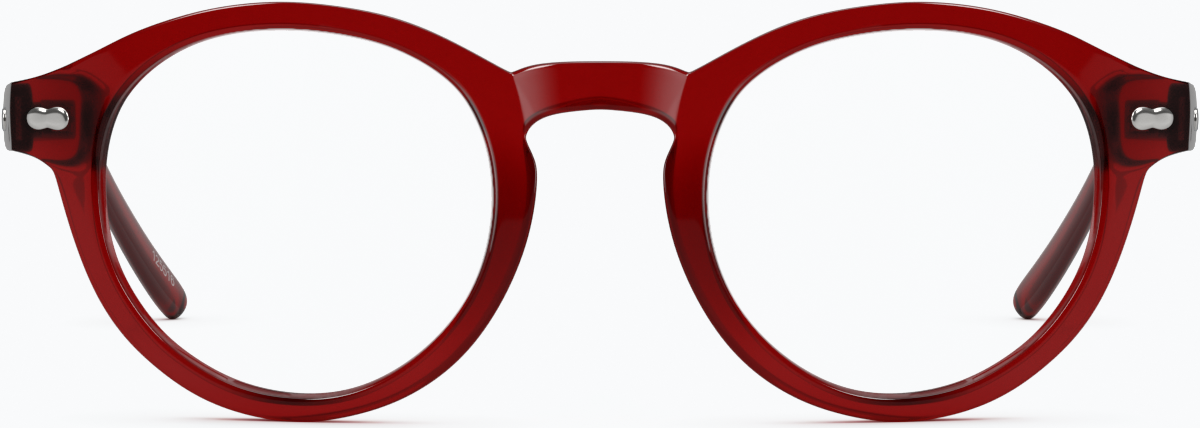 Front view of Round Glasses 125518 in Red thumbnail
