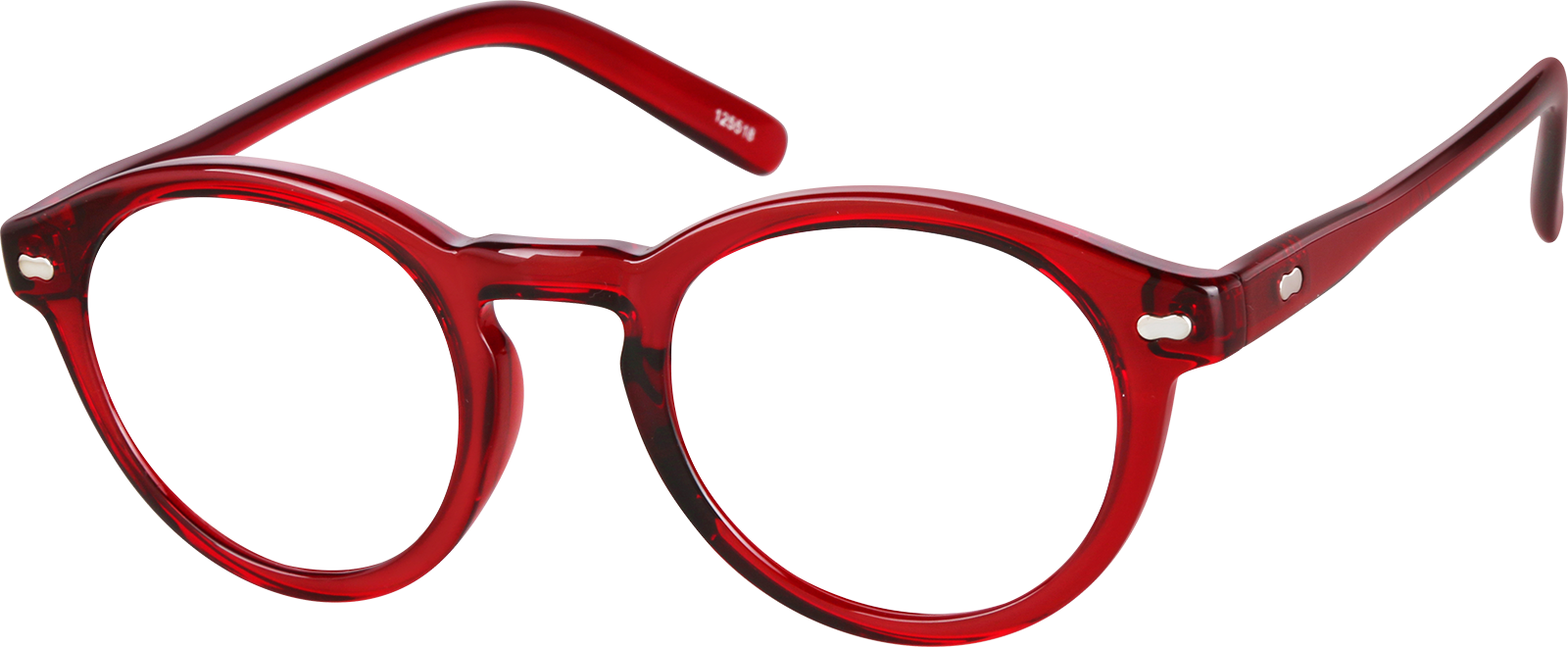 Angle view of Round Glasses 125518 in Red