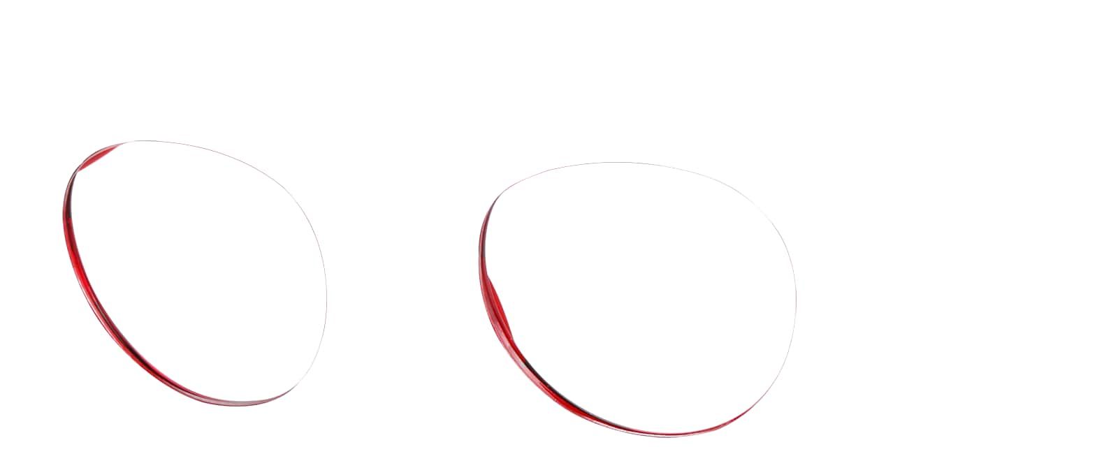 Angle view of Round Glasses 125518 in Red