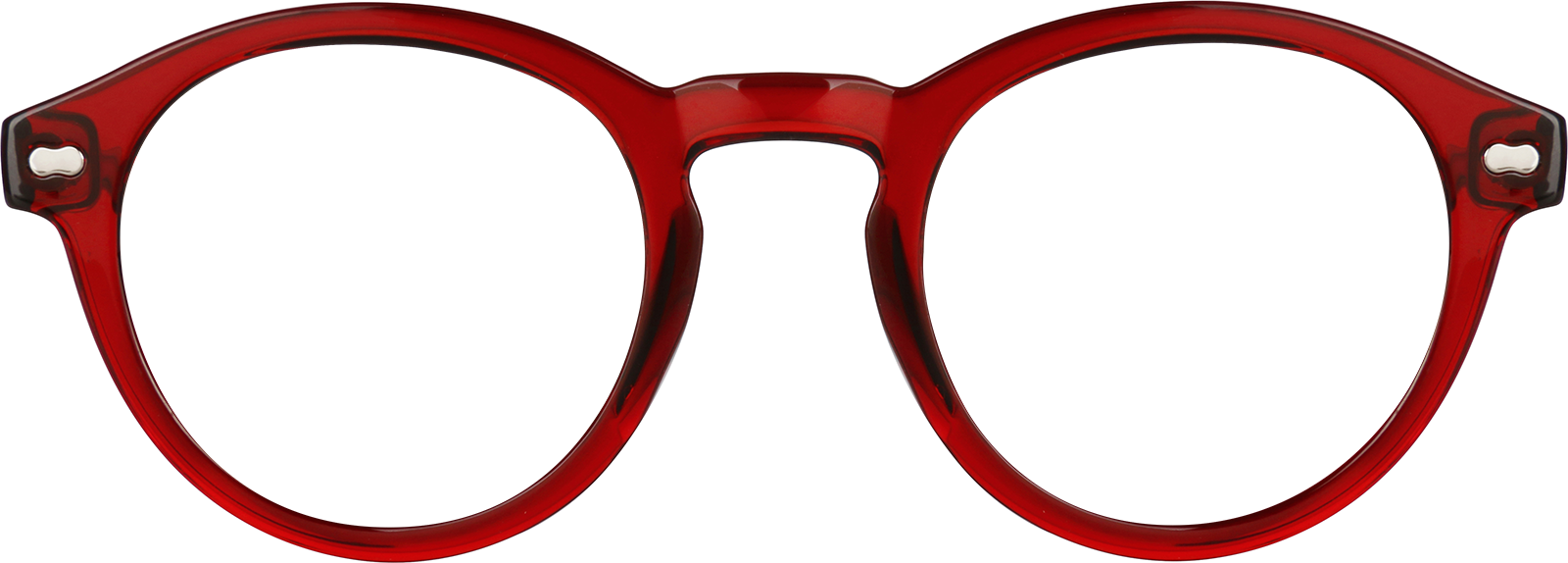 Front view of Round Glasses 125518 in Red