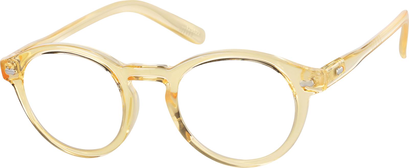 Angle view of Round Glasses 125522 in Yellow