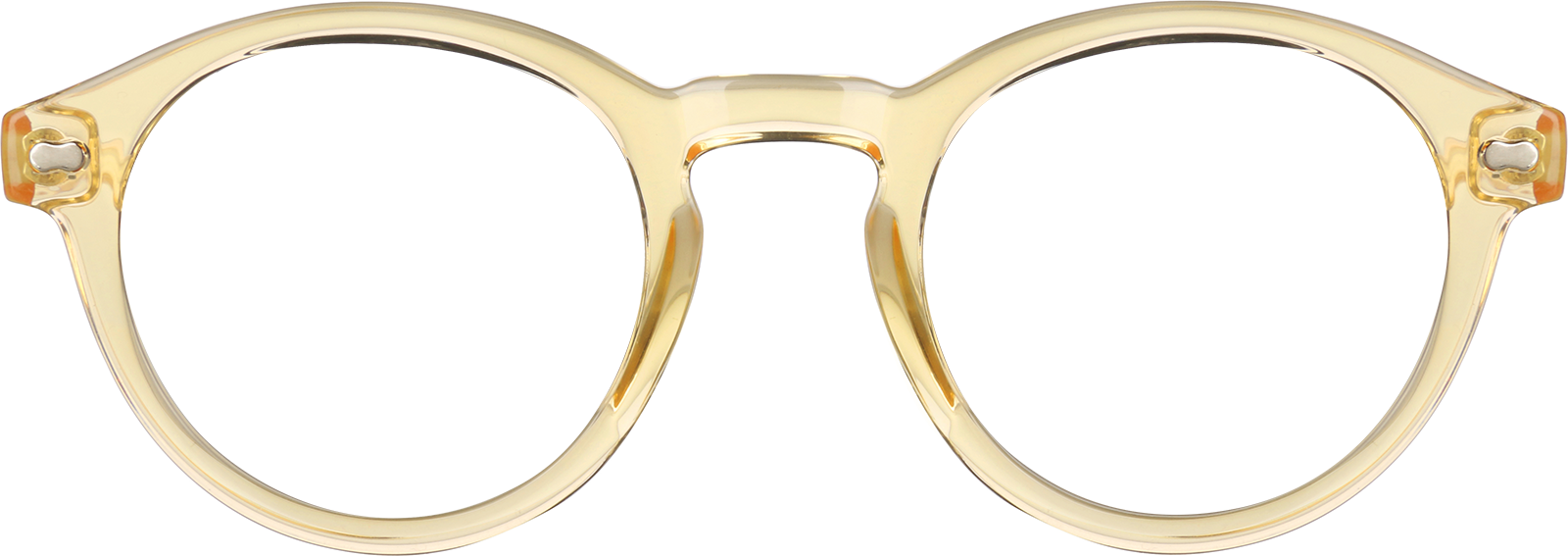 Front view of Round Glasses 125522 in Yellow