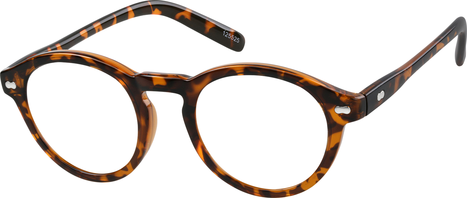 Angle view of Round Glasses 125525 in Tortoiseshell