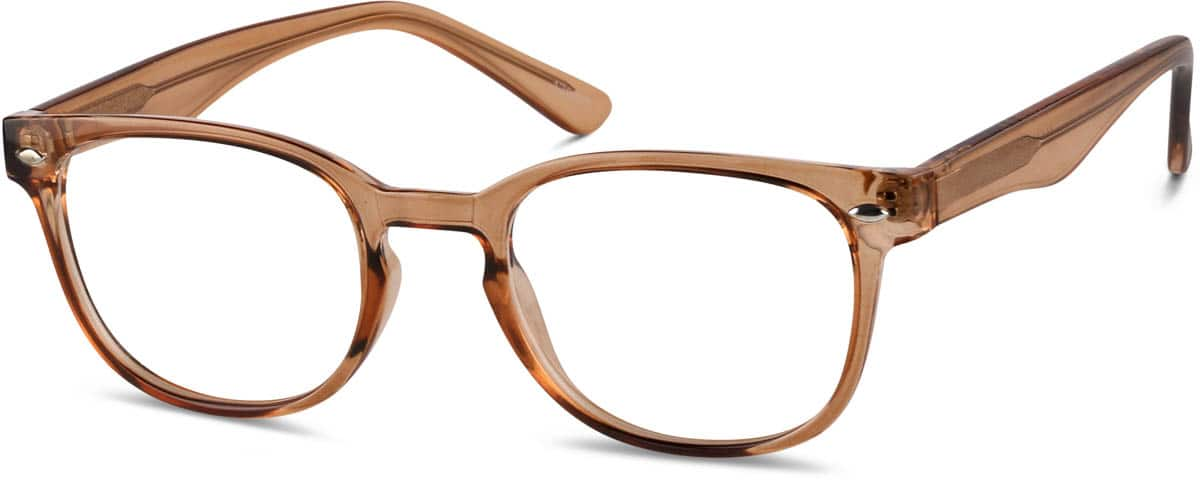 Angle view of Square Glasses 125615 in Brown