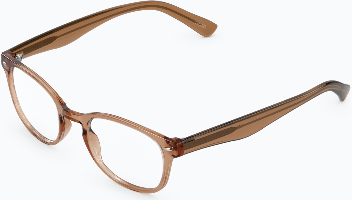 Angle view of Square Glasses 125615 in Brown thumbnail