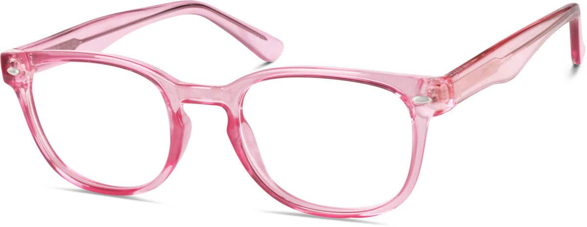 Angle view of Square Glasses 125619 in Pink