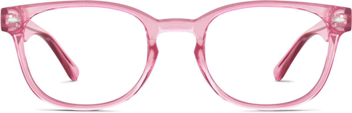 Front view of Square Glasses 125619 in Pink