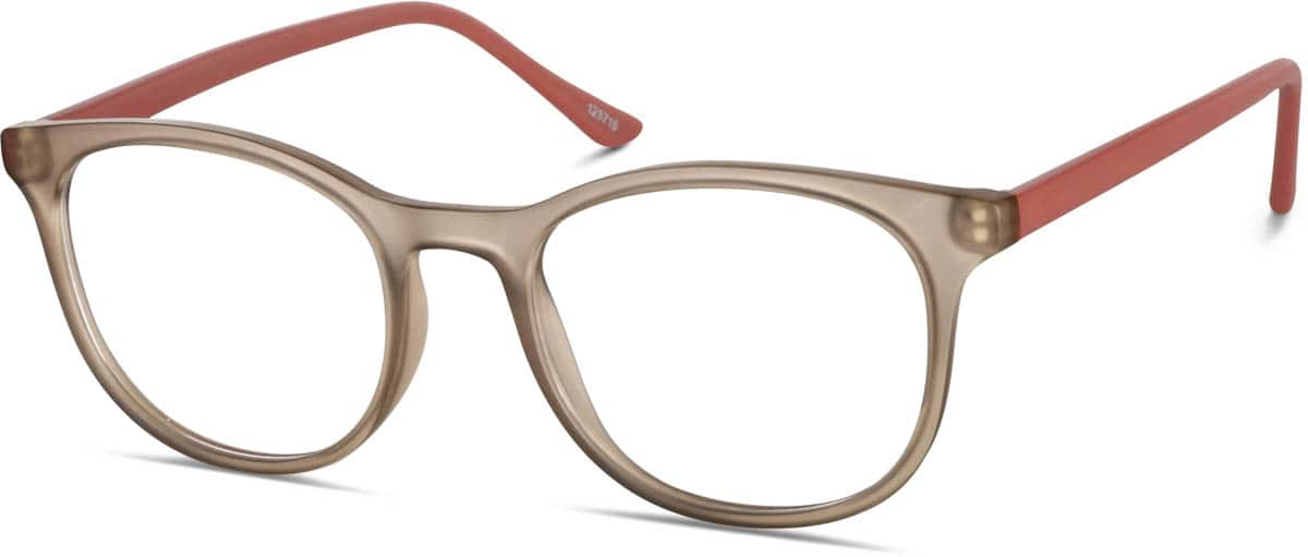 Angle view of Round Glasses 125715 in Latte