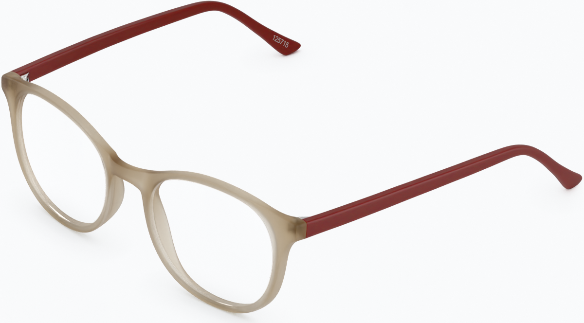 Angle view of Round Glasses 125715 in Latte thumbnail