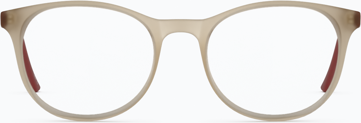 Front view of Round Glasses 125715 in Latte thumbnail