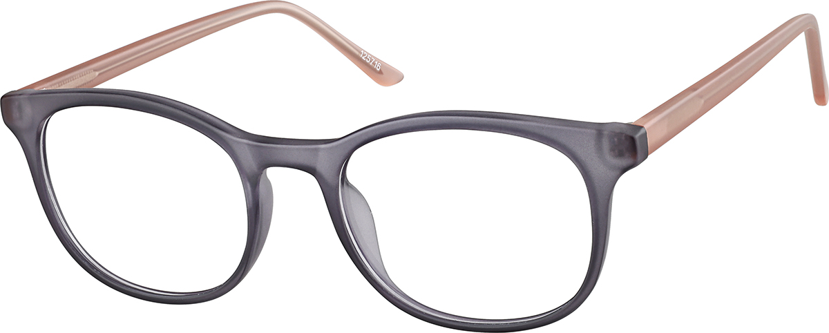 Zenni Women's Round Prescription Glasses Blue Plastic Full Rim Frame