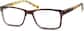 Angle view of Rectangle Glasses 125815 in Brown thumbnail