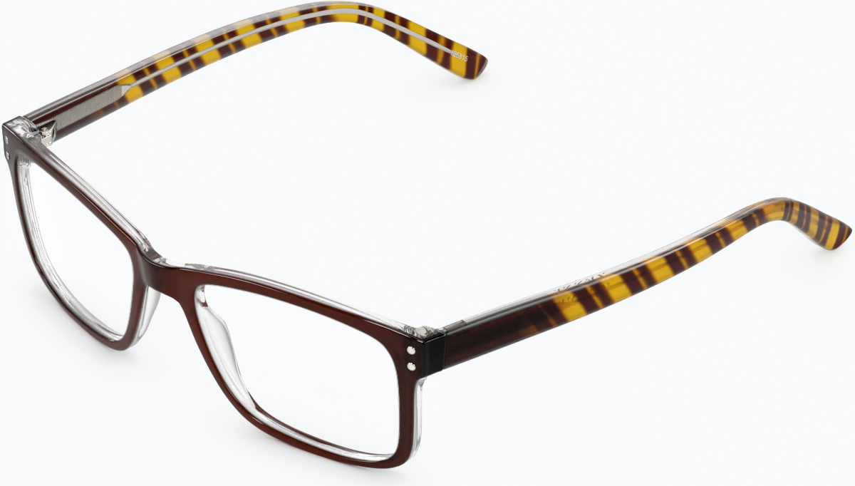 Angle view of Rectangle Glasses 125815 in Brown thumbnail