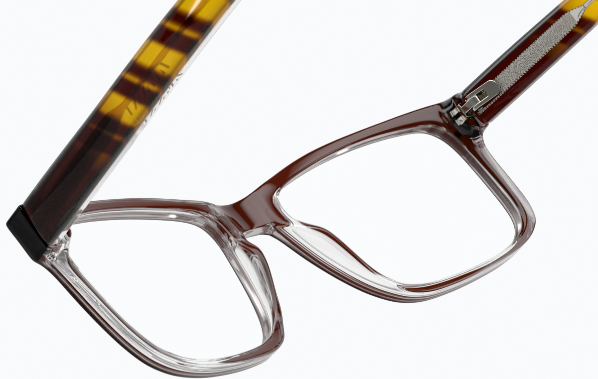 See-through view of Rectangle Glasses 125815 in Brown thumbnail