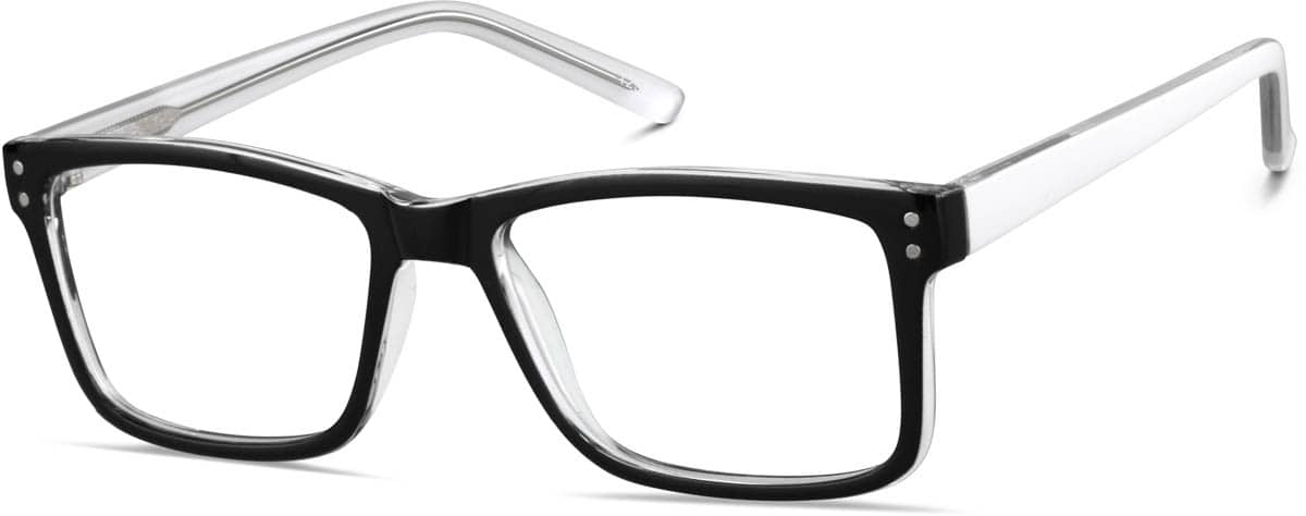 Angle view of Rectangle Glasses 125821 in Black