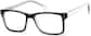 Angle view of Rectangle Glasses 125821 in Black/White thumbnail