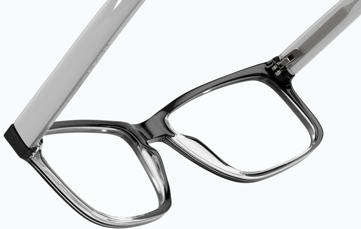 See-through view of Rectangle Glasses 125821 in Black/White thumbnail