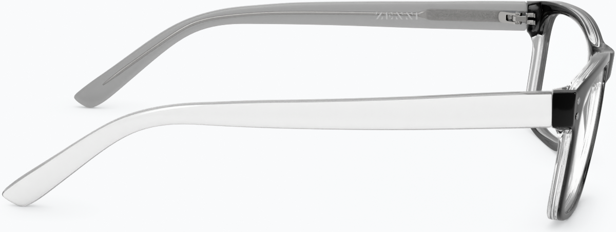 Side view of Rectangle Glasses 125821 in Black/White thumbnail