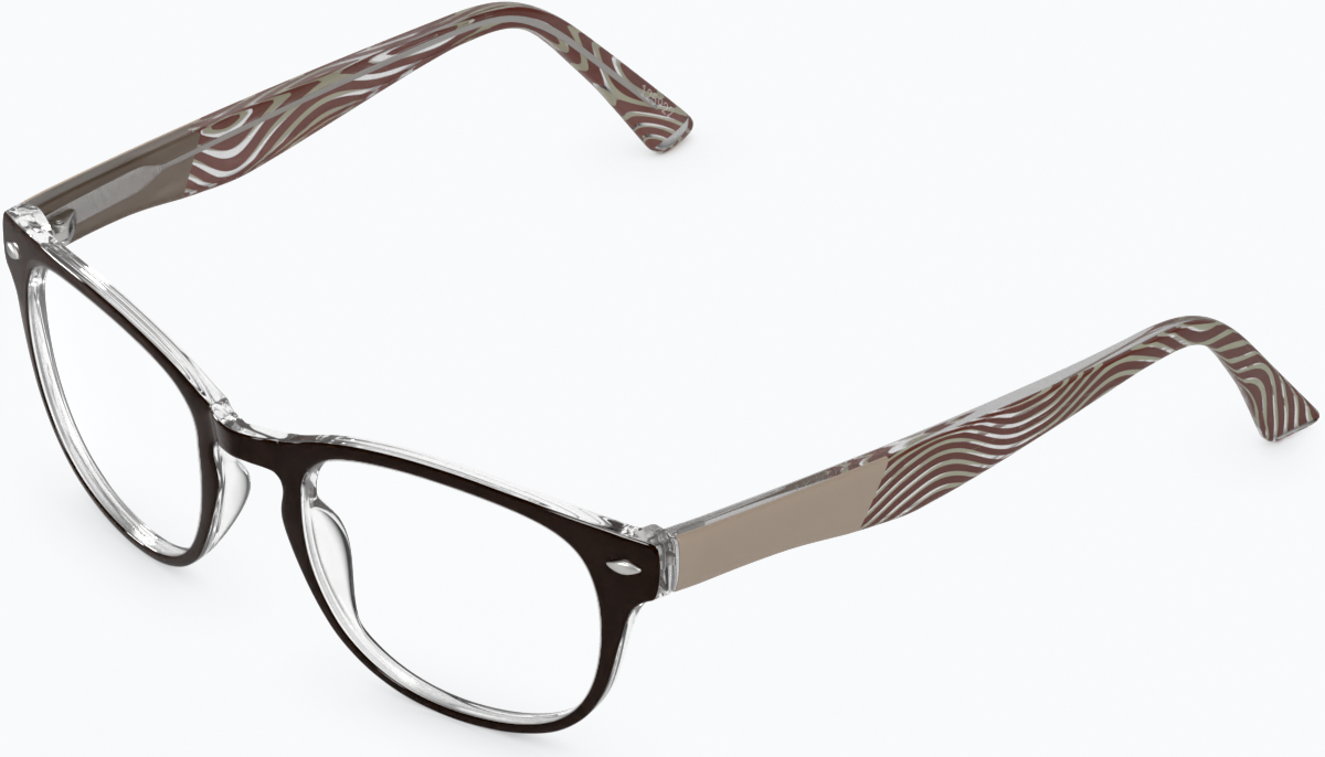 Angle view of Square Glasses 125915 in Brown thumbnail