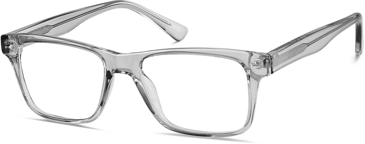 Zenni Sporty Square Prescription Glasses Gray Plastic Full Rim Frame