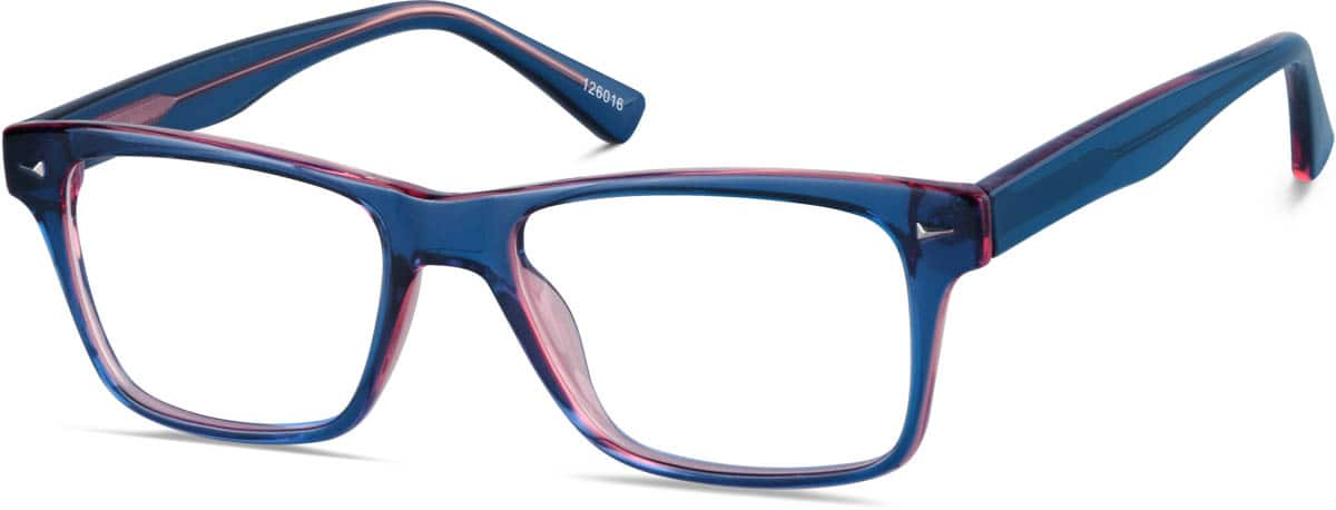 Angle view of Square Glasses 126016 in Midnight blue