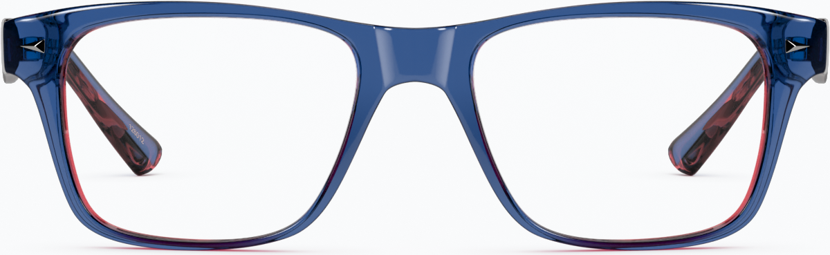 Front view of Rectangle Glasses 126016 in Blue/Pink thumbnail