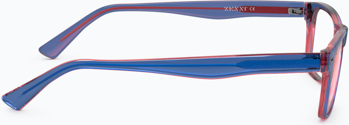 Side view of Rectangle Glasses 126016 in Blue/Pink thumbnail