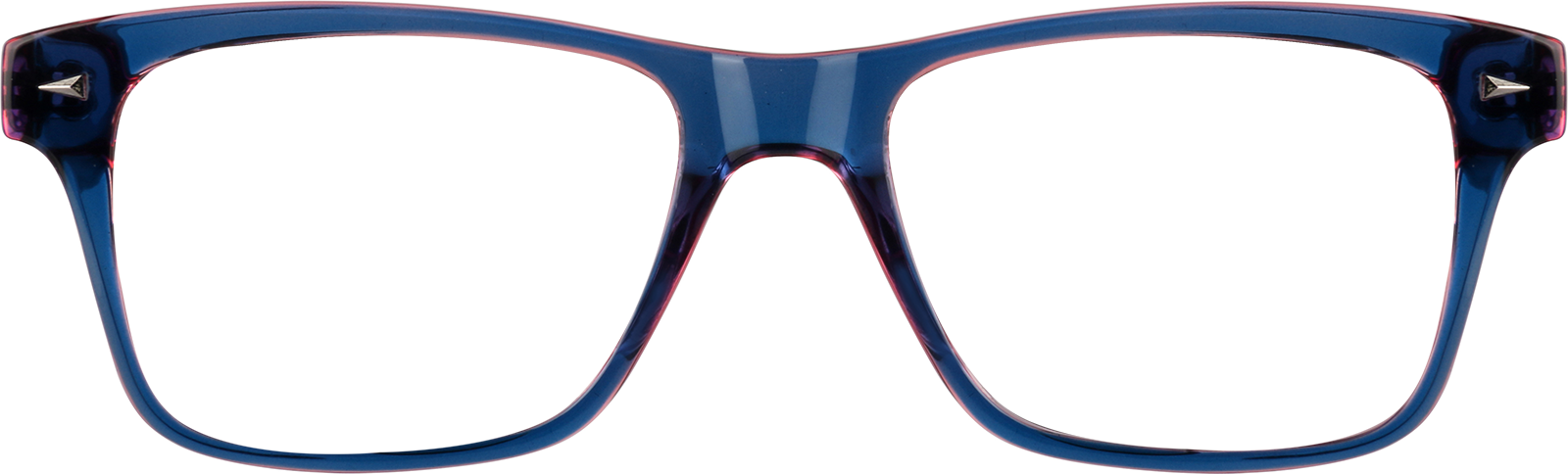 Front view of Square Glasses 126016 in Midnight blue