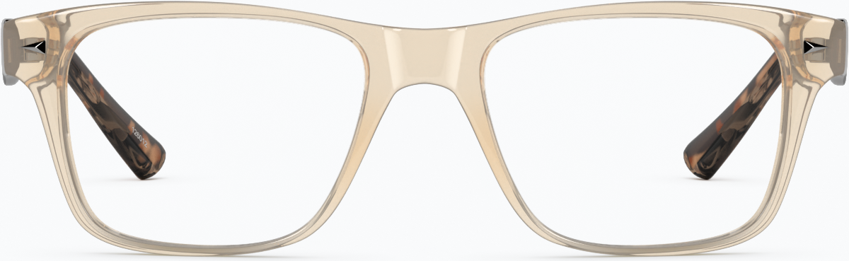 Front view of Rectangle Glasses 126022 in Yellow thumbnail