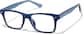Angle view of Rectangle Glasses 126036 in Blue thumbnail