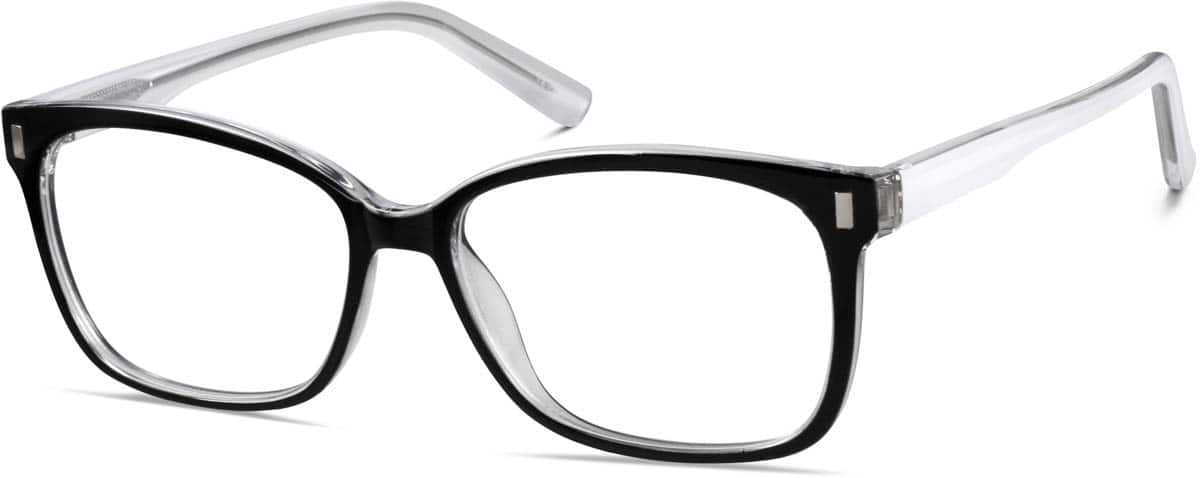 Angle view of Square Glasses 126221 in Black