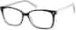 Angle view of Square Glasses 126221 in Black/White/Clear thumbnail