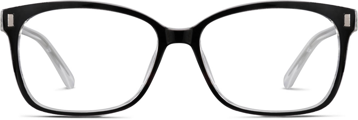 Black/White/Clear Square Glasses #126221