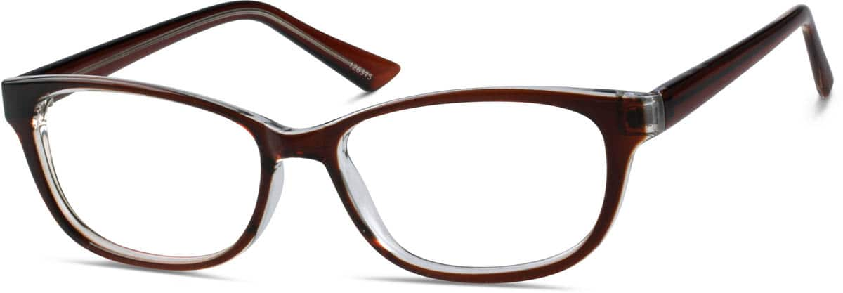 Angle view of Oval Glasses 126315 in Brown