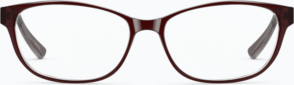 Front view of Oval Glasses 126318 in Red thumbnail